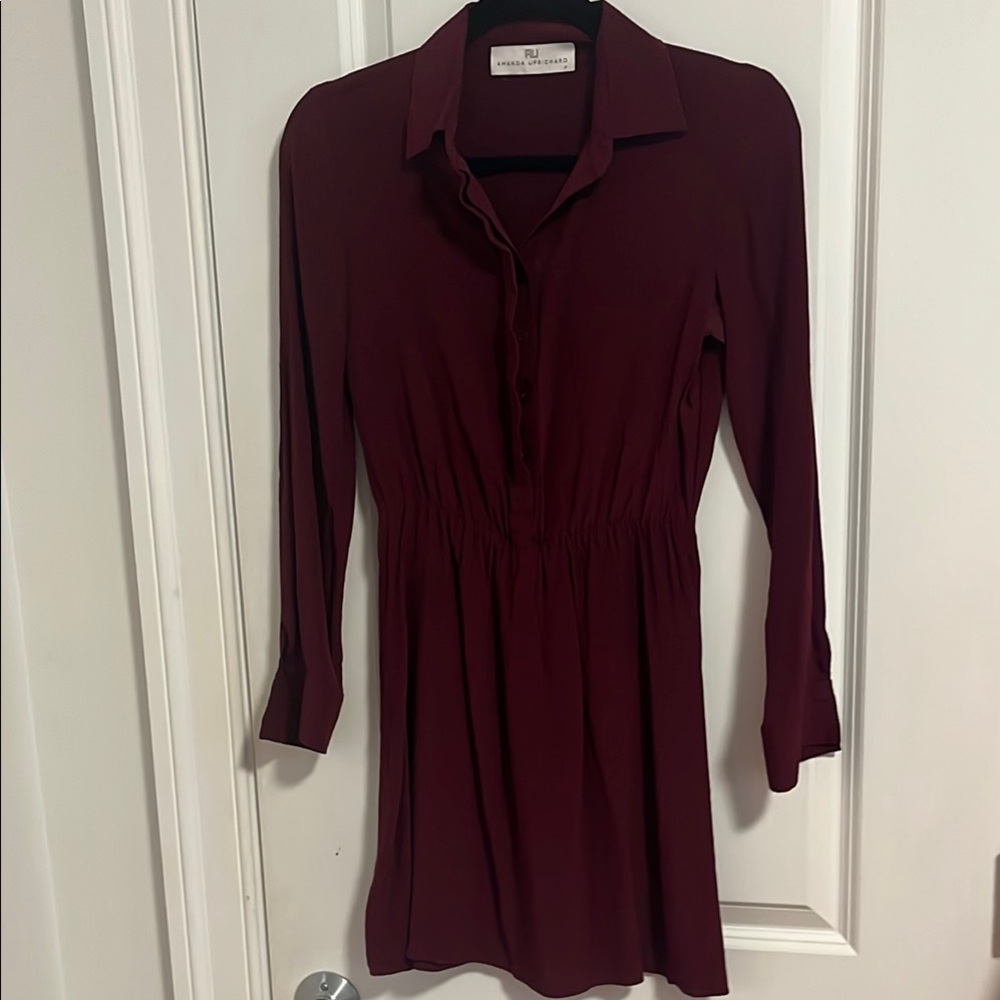 Amanda Uprichard Burgundy Long Sleeve Dress